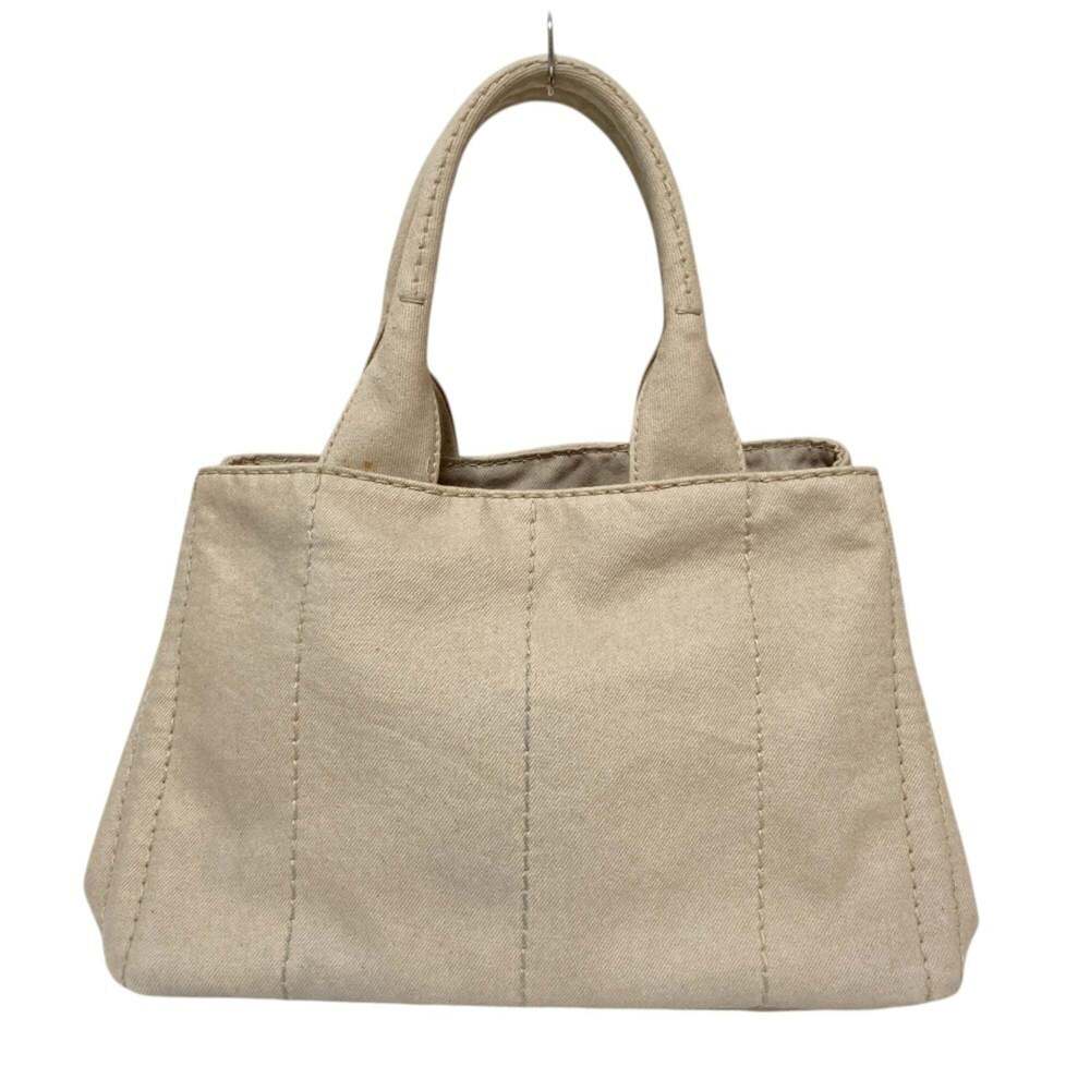 PRADA Canapa Denim Tote Bag B1877B Beige Women's - Picture 3 of 15